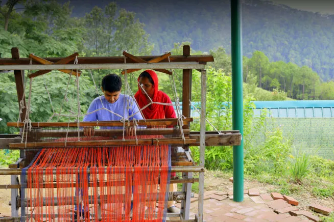 Shawl weaving at Resort in McLeod Ganj