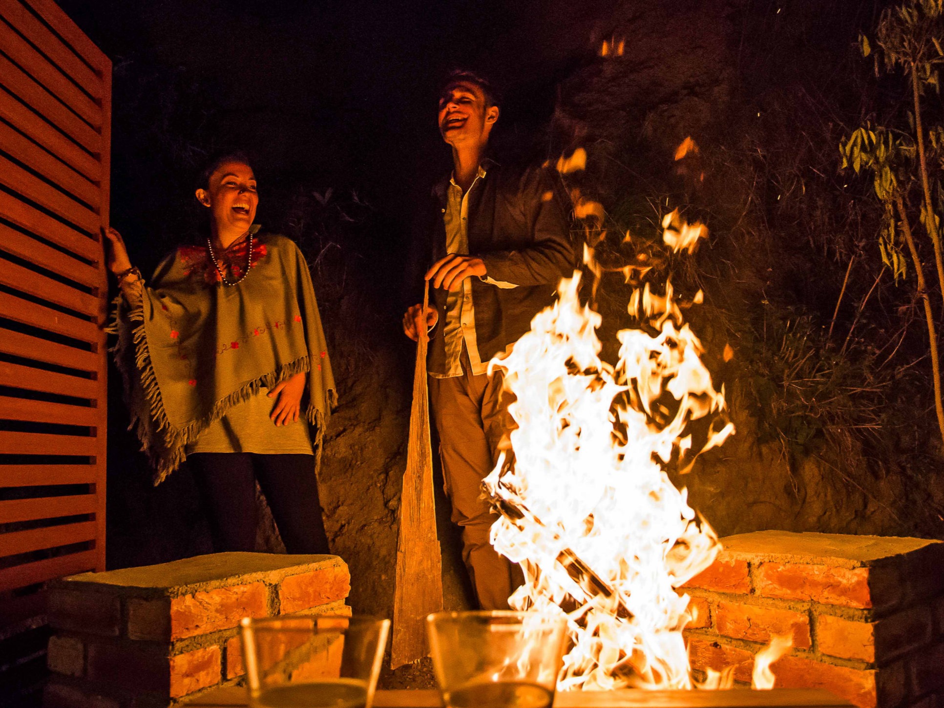 bonfire at our resort in dharamshala