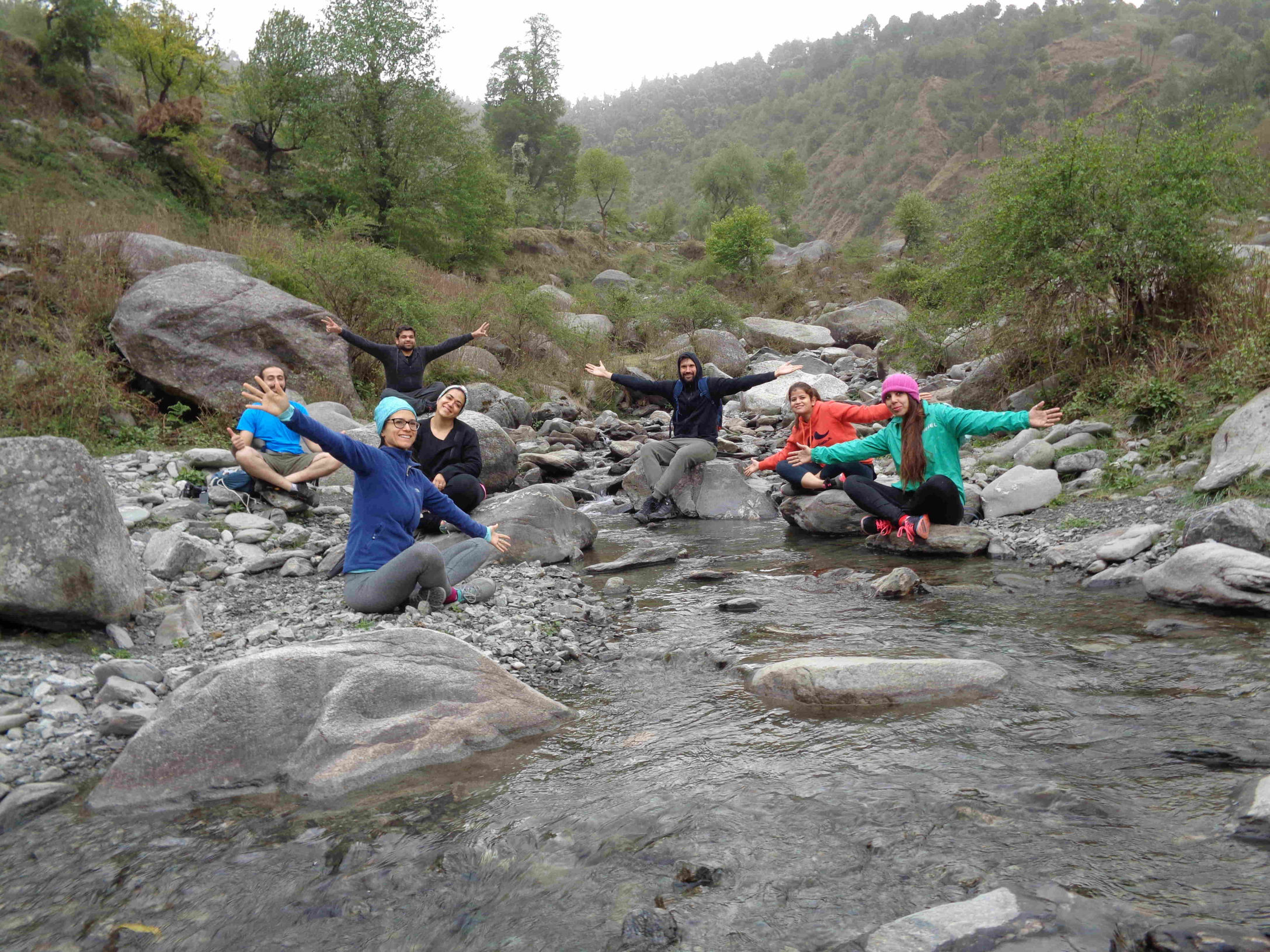 stream near our resort in dharamshala