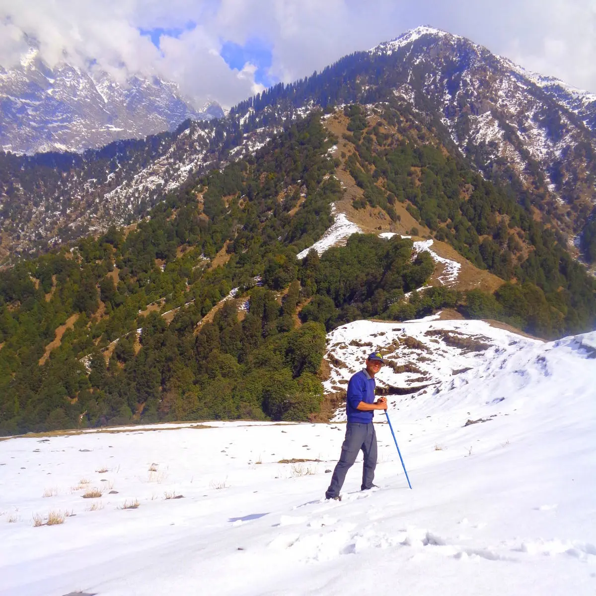 snow trek near our resort in Dharamshala