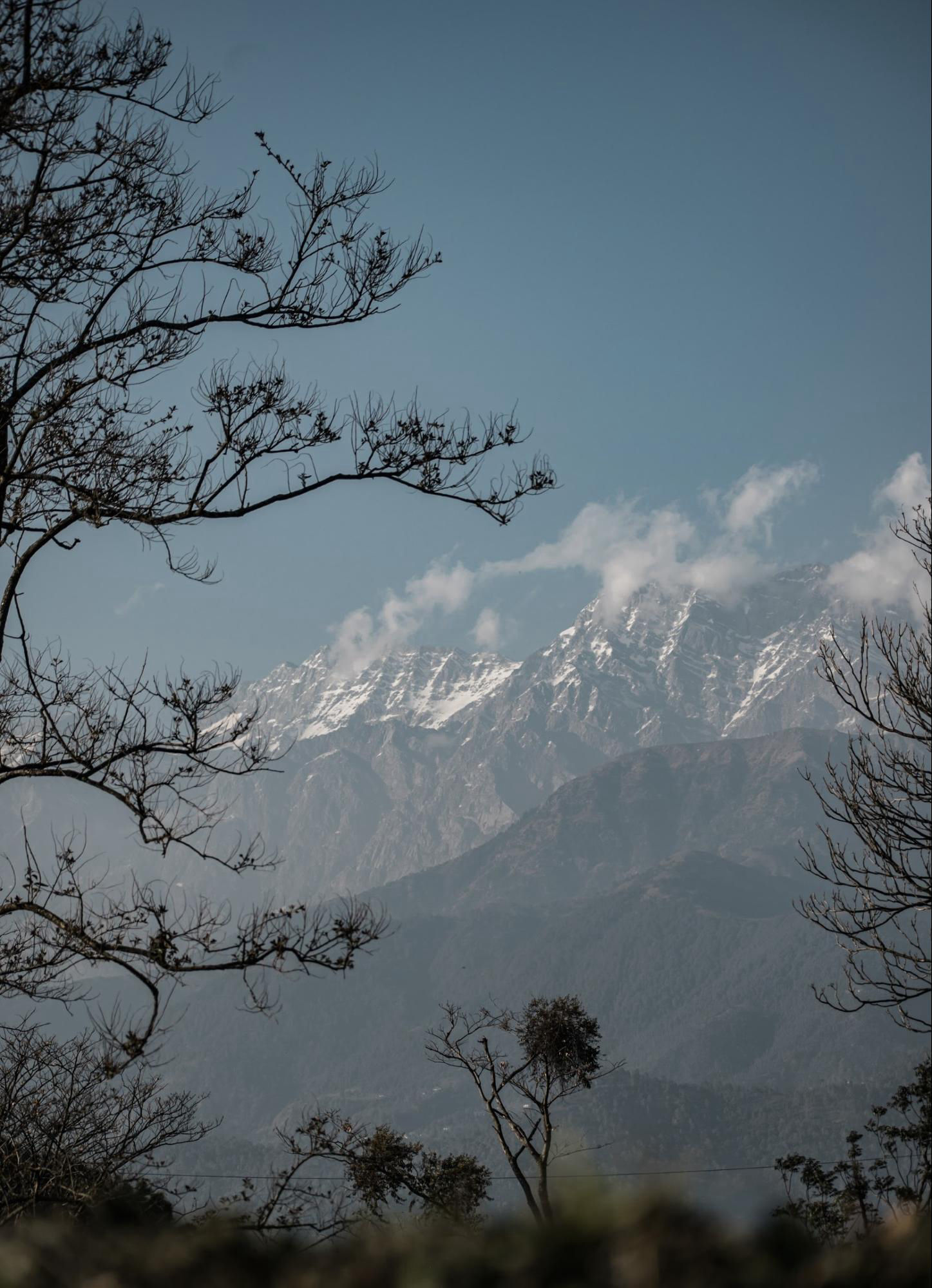 mountain ranges behind our resort in himachal pradesh