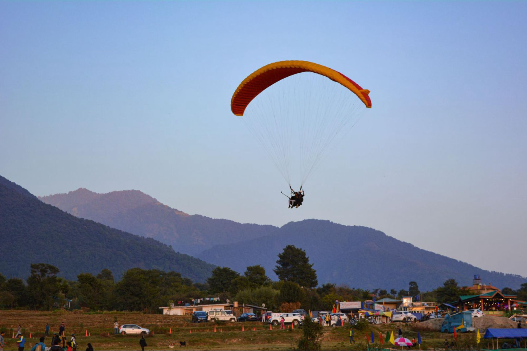 The adventure sport of Paragliding at Bir Billing in Himachal Pradesh