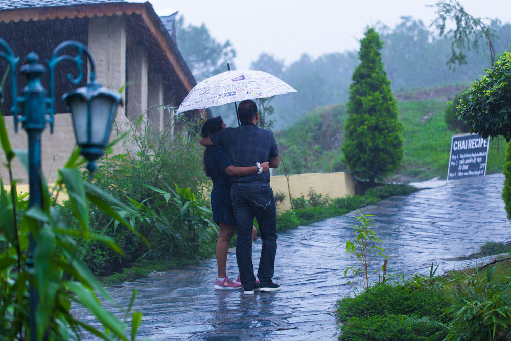 rain at our resort in dharamshala