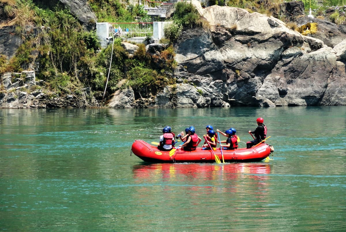 rafting near our resort in dharamshala