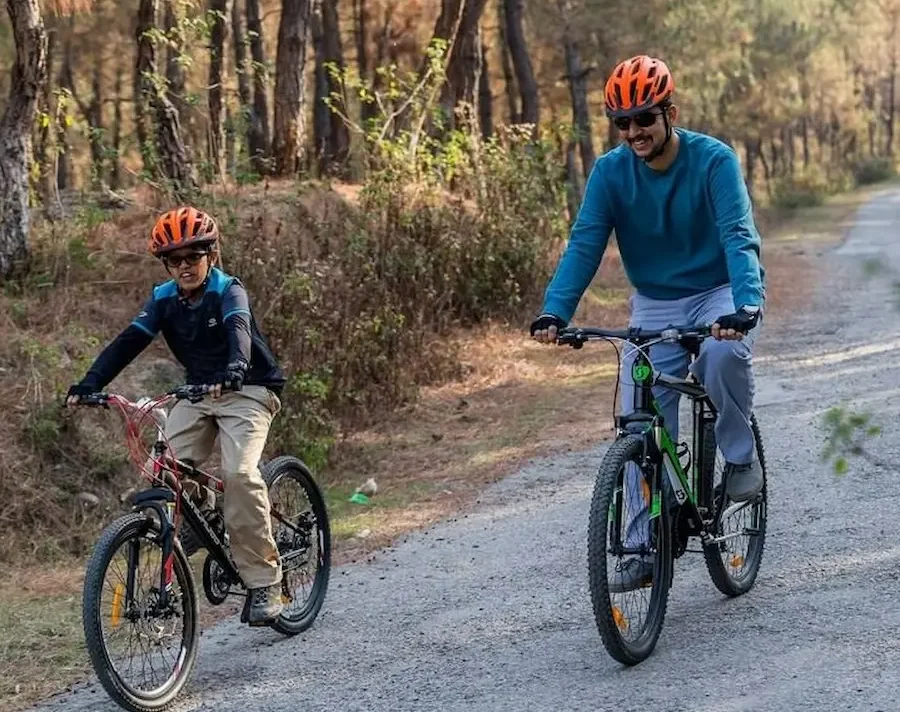 mountain biking at best resort in dharamshala