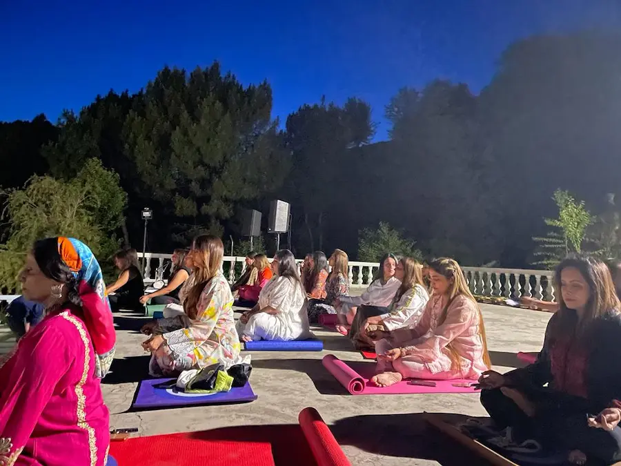 yoga at a resort in himachal pradesh